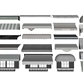 Various Outdoor Awning Designs Featuring Window And Storefront Styles 3d model