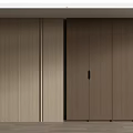 Modern Natural Wood Wardrobe Design With Sleek Panel Doors And Minimalist Handles