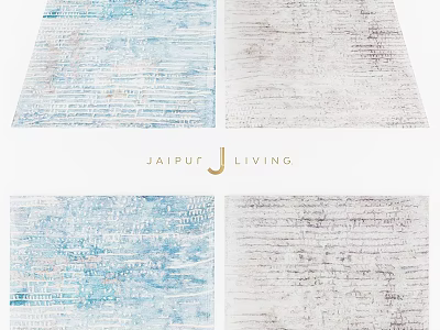 Jaipur Living Modern Square Rugs With Blue And White Textured Design For Interior Decor 3d model