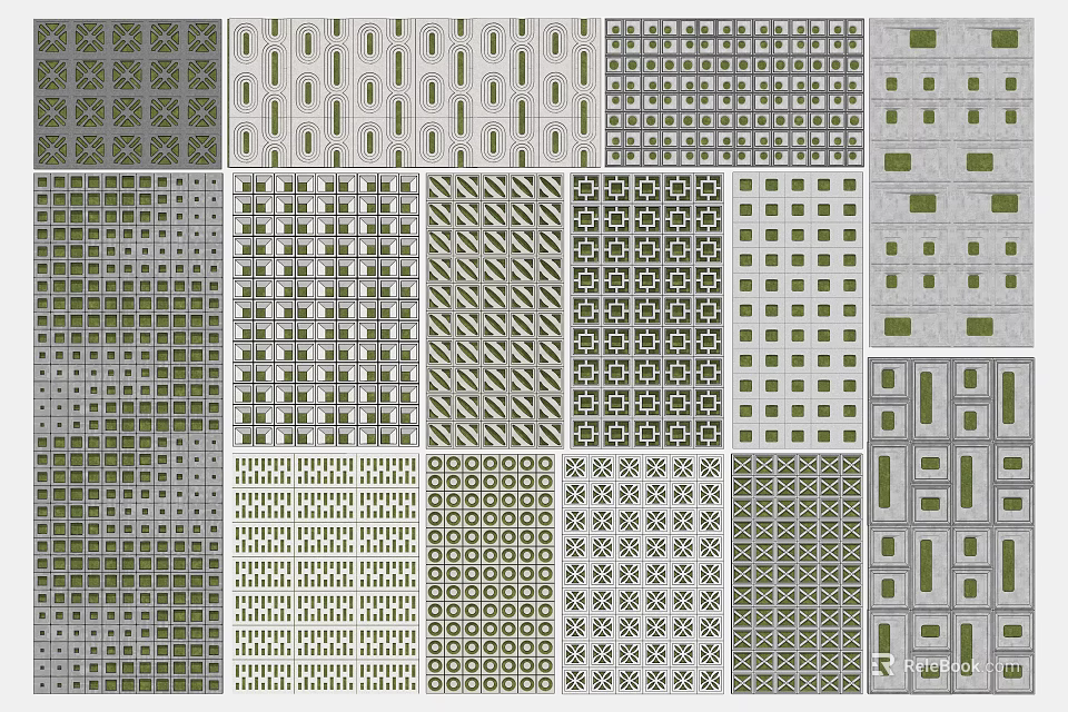 Diverse Patterned Floor Tiles With Geometric And Textured Designs For Home Decor 3d model 