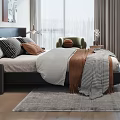 Modern Bedroom Interior Design With Large Bed Accent Chair And Decorative Painting