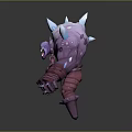 Game and Movie Character Design Purple Monster With Spiked Horns Spikes And Muscular Body