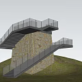 Modern viewing platform Landscape platform Landscape structure Mountain viewing platform 3d model