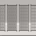 Modern Decorative Room Partitions With Metal Frames And Various Grid Patterns 3d model