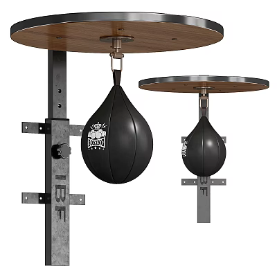 Boxing Speed Bags Sports Equipment With Metal Stand And Wooden Top For Training 3d model