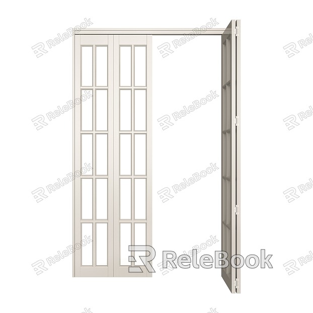 European style glass door solid wood glass lattice door partition door model