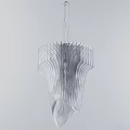 Modern Stylish Chandelier With Curved Metal Structure And Bright Light Effect For Interior Design