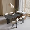Dining Table and Chair Combination Dining Chair Dining Table Chandelier 3d model
