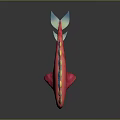 Vibrant Pink Fish with Blue Fins Yellow Spots and Blue Tail Design