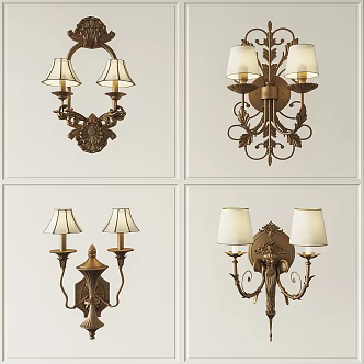 Nordic wall lamp combination 3d model