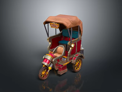 Tricycle Motorcycle Express Cartoon Tricycle Motorcycle Tricycle Model Jumping Car 3d model