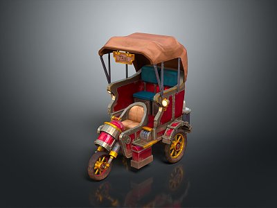 Tricycle Motorcycle Express Cartoon Tricycle Motorcycle Tricycle Model Jumping Car 3d model