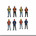 Men in Various Colored Safety Vests and Hard Hats Standing with Crossed Arms