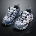 Gray And White Hiking Shoes With Breathable Mesh Upper And Non Slip Rubber Sole