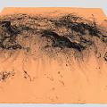 Modern Mars Terrain Mountain Range Dune Desert Rock Sandy Desert Peak 3d model