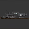 Vintage Steam Train Model With Number 2011 On Wooden Track And Sandy Base