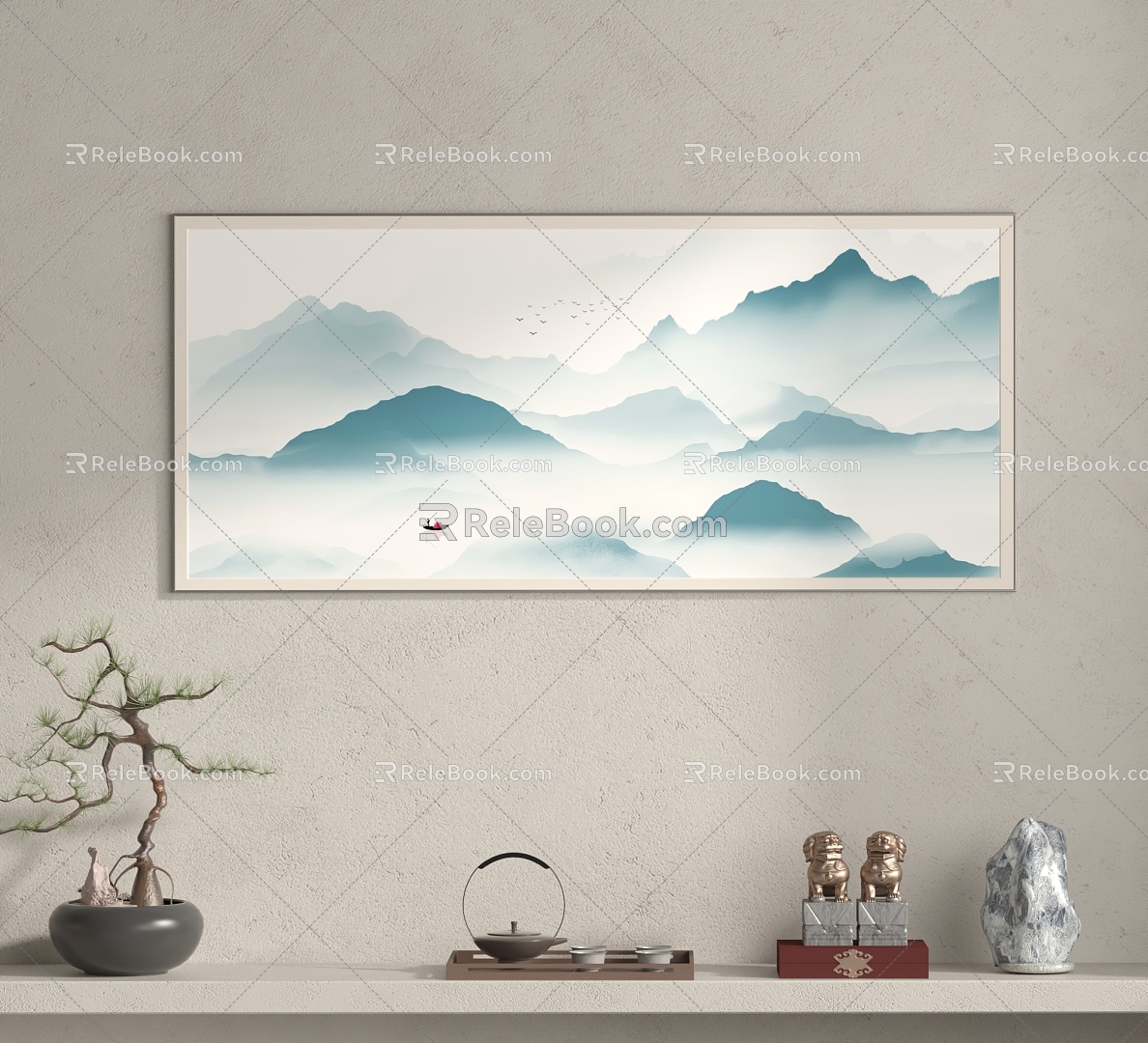 New Chinese Decorative Painting 3d model