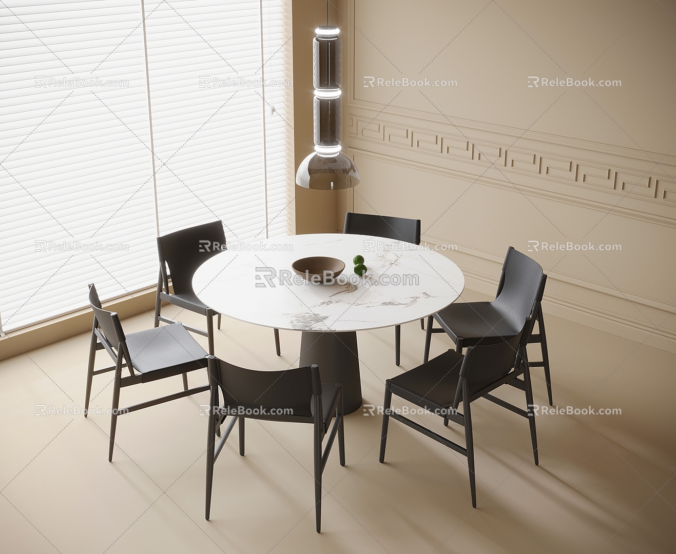 Modern Dining Table and Chair Combination Dining Chair Round Dining Table model