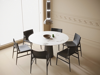 Modern Dining Table and Chair Combination Dining Chair Round Dining Table model