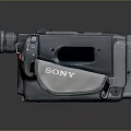 Vintage Sony Camcorder With Large Lens Display Screen And Red Button