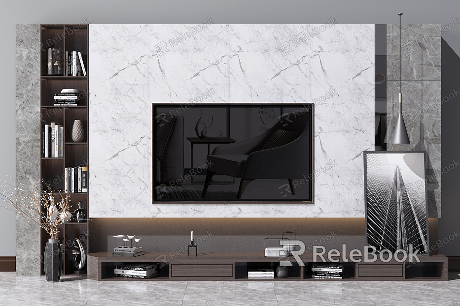 Modern TV Background Cabinet TV Background Wall TV Cabinet model