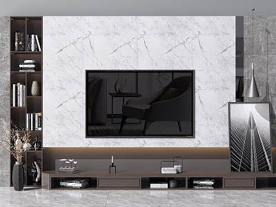 Modern TV Background Cabinet TV Background Wall TV Cabinet model