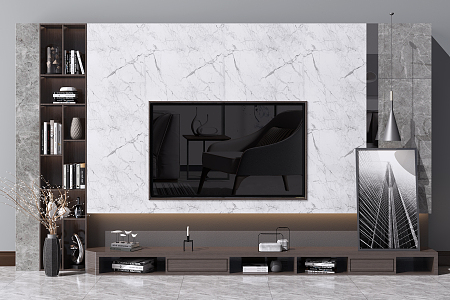 Modern TV Background Cabinet TV Background Wall TV Cabinet 3d model