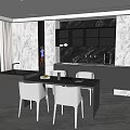 Modern Restaurant Interior Design With Dining Table Chairs Cabinets Large Windows And Scenic View