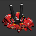 Red Mechanical Robot Mecha Figure With Detailed Armor And Standing Pose