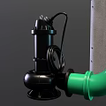 Industrial Concrete Structure With Green Pipes And Mechanical Pump Components 3d model