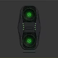 Modern Vertical Speaker With Gray Enclosure Green Illuminated Mesh Grille Design
