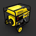 Yellow ACTIVA Portable Generator With Black Frame And Heavy Duty Wheels