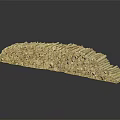 Textured Wood and Stone Stacked in Curved Shape with Reflection on Black Background