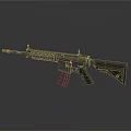 Black Tactical Assault Rifle Modern Military Weapon With Barrel And Magazine