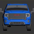 Modern Blue GMC Pickup Truck With Double Cab Cargo Bed 3D Rendering 3d model