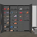 Spacious Open Design Shoe Cabinet With Multiple Shelves And Various Shoes Storage
