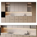 Modern Kitchen Interior Design With Wooden Cabinets And Marble Countertop