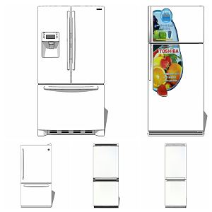 Modern refrigerator combination 3d model