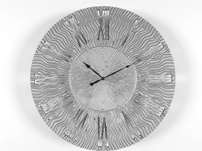 Modern Wavy Texture Wall Clock With Roman Numerals And Circular Design 3d model