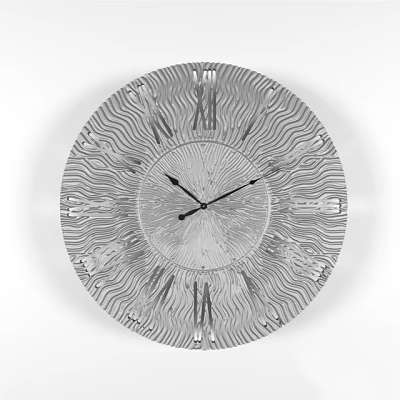 Modern Wavy Texture Wall Clock With Roman Numerals And Circular Design 3d model