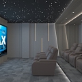 Modern AV Room Simple Light Luxury Home Theater Private Theater 3d model