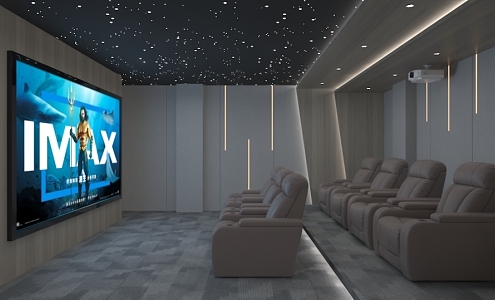 Modern AV Room Simple Light Luxury Home Theater Private Theater 3d model