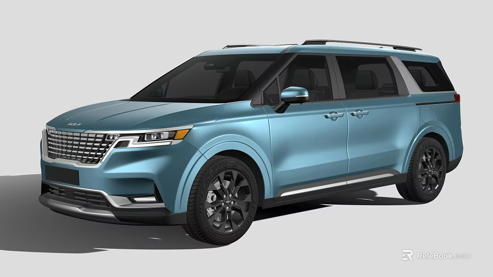 Blue Modern SUV With Sleek Exterior Design Black Wheels And Front Grille 3d model 