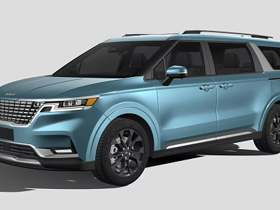 Blue Modern SUV With Sleek Exterior Design Black Wheels And Front Grille 3d model