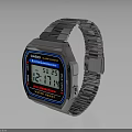 Casio Digital Watch With Square Dial Stainless Steel Band Digital Display And Date Function 3d model