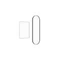 Modern Mirror With Rectangular White Frame And Oval Black Frame Design 3d model