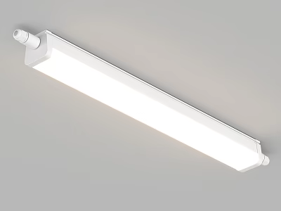 White Linear Modern Flush Mount LED Ceiling Light with Bright Indoor Lighting 3d model