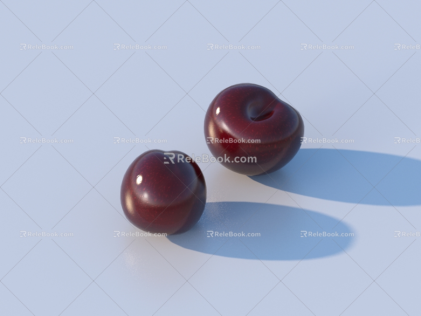 Plum fruit ornaments 3d model