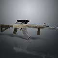 Tactical Rifle With Scope And Metal Body Featuring Magazine Military Style Design