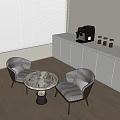 Modern Negotiation Table and Chair Combination Round Casual Table and Chair 3d model